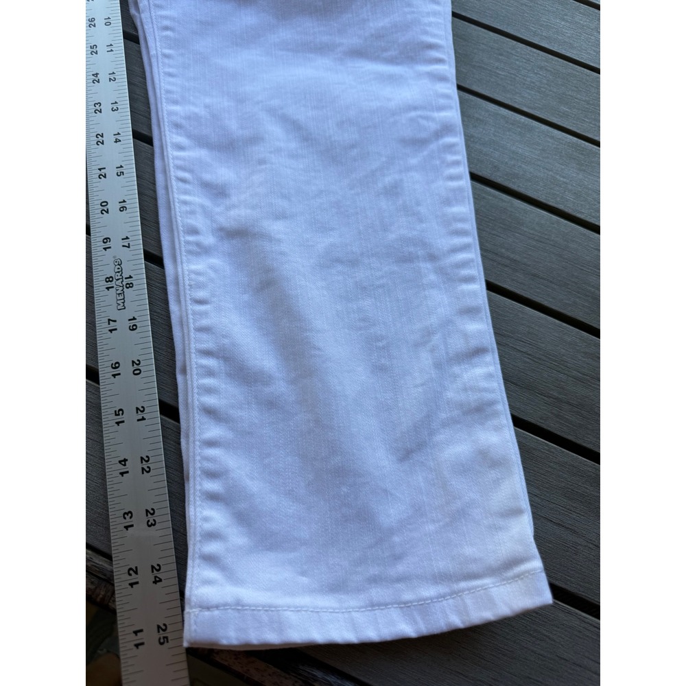 Nine West Women's Gramercy Crop Jeans flat front sz 14 white beach shower party - Picture 5 of 6